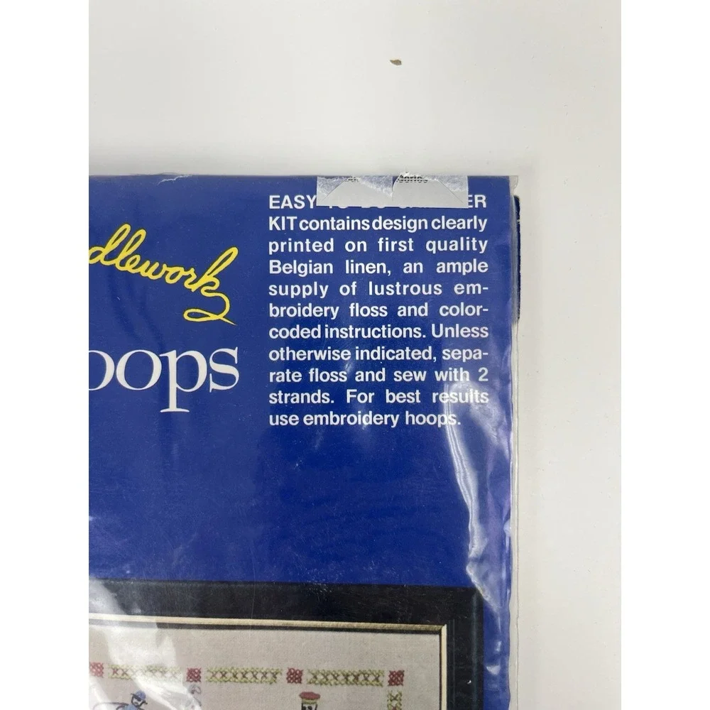 Vintage Needles 'N Hoops Antique Toys Stamped Cross Stitch Kit #211 Sampler